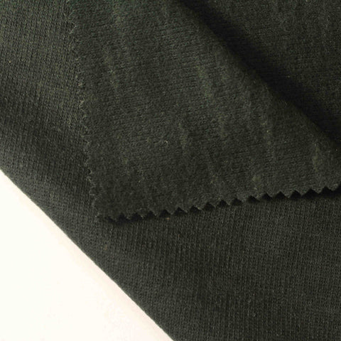 Cotton Interlock Knit Fabric, 300 gsm, 155 cm — Black