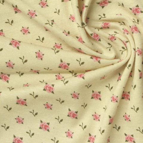 Pink Roses Jersey Knit, Viscose, 180 gsm
