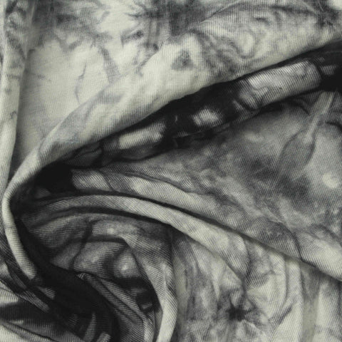 Black Tie-Dye Jersey Knit, Viscose