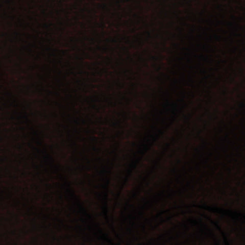 Dark Red Marl Jersey Knit, Cotton-Poly, 187 gsm