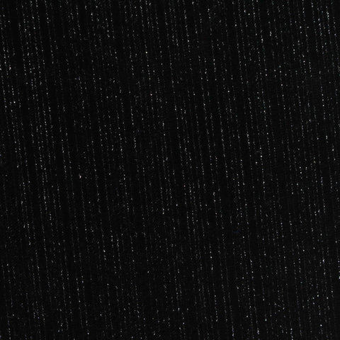 Polyester Metallic Stretch Knit Fabric, 245 gsm, 163 cm — Black