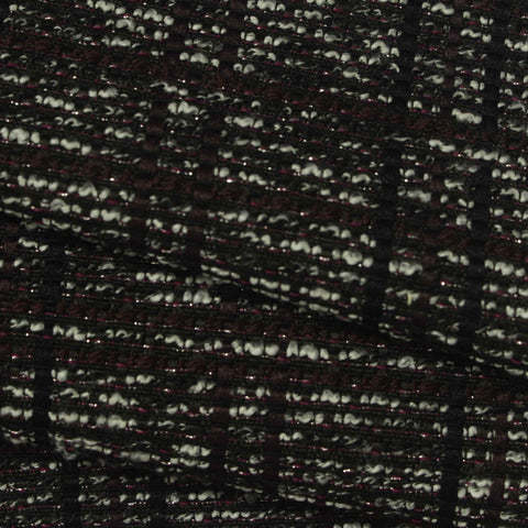 Black Plaid Bouclé, Polyester, 275 gsm