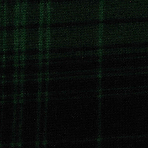 Dark Green Plaid Chunky Knit, Polyester