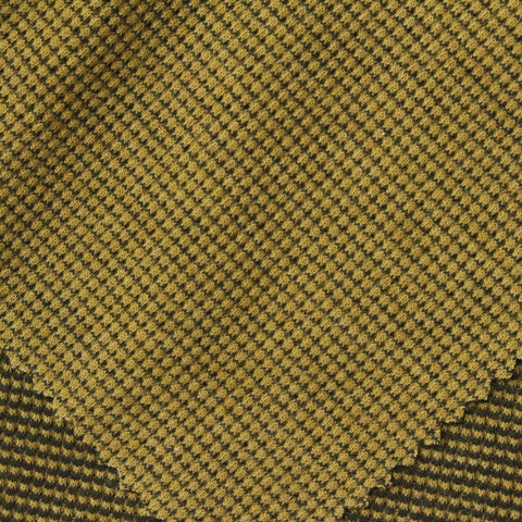 Dark Brown Geometric Waffle Knit, Cotton-Poly