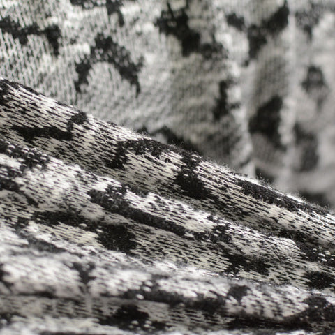 Black Abstract Chunky Knit, Viscose-Poly, 210 gsm