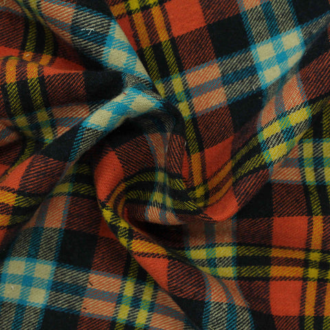Orange Plaid Twill, Cotton