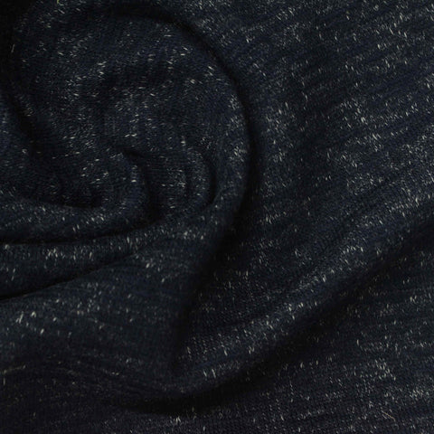 Navy Marl French Terry, Cotton-Poly, 260 gsm
