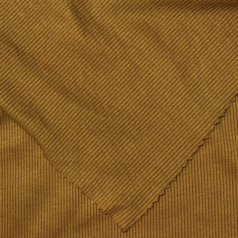 Viscose Stretch Rib Knit Fabric, 200 gsm, 160 cm — Khaki