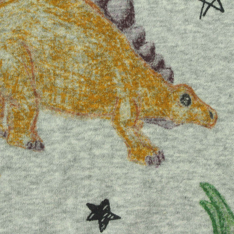 Orange Cartoon-Dinosaur Rib Knit, Cotton