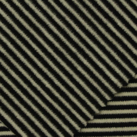 Black Horizontal-Stripe Interlock Knit, Viscose-Acrylic, 340 gsm, 168 cm, ref EF-232257