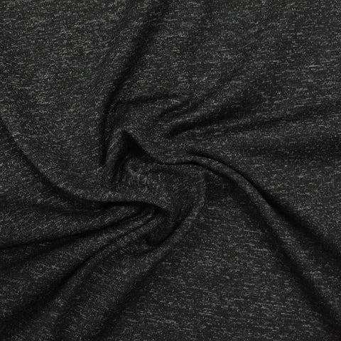 Dark Grey Marl Jersey Knit, Polyester, 199 gsm