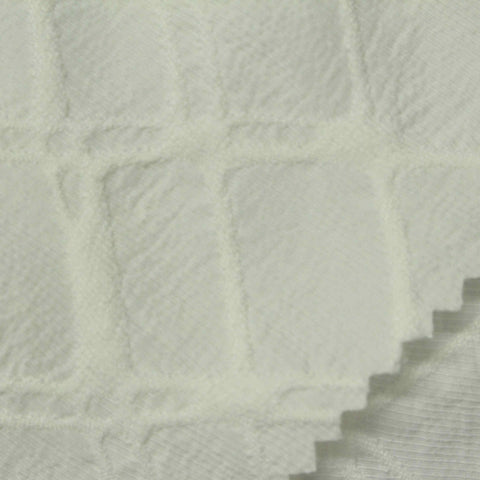 White Geometric-Diamond Jacquard, Polyester, 244 gsm
