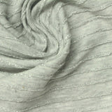 Grey Glitter-Stripe Jersey Knit, Poly-Cotton — photo 2