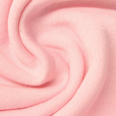 Brushed Polyester Cotton French Terry Fabric, 236 gsm, 195 cm — Pink