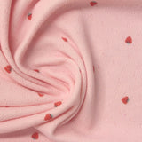 Fine Floral Brushed Polyester Stretch Rib Knit Fabric, 234 gsm, 174 cm — Pink — photo 2