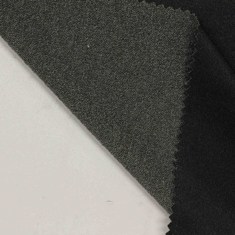 Yarn-Dyed Polyester Stretch Linen-Look Fabric, 260 gsm, 168 cm — Black