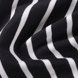 Black Horizontal-Stripe Ponte Knit, Viscose-Nylon — photo 2