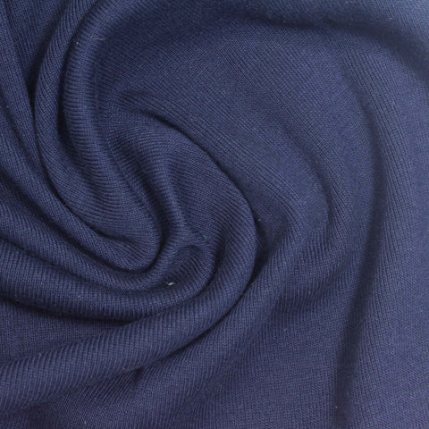 100% Cotton Rib Knit Fabric, 200 gsm, 180 cm — Navy