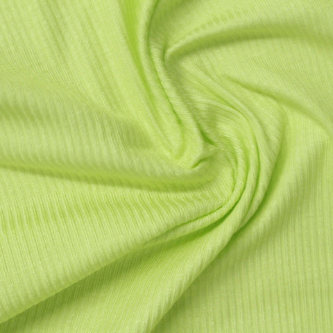 Lime Ribbed Rib Knit, Viscose