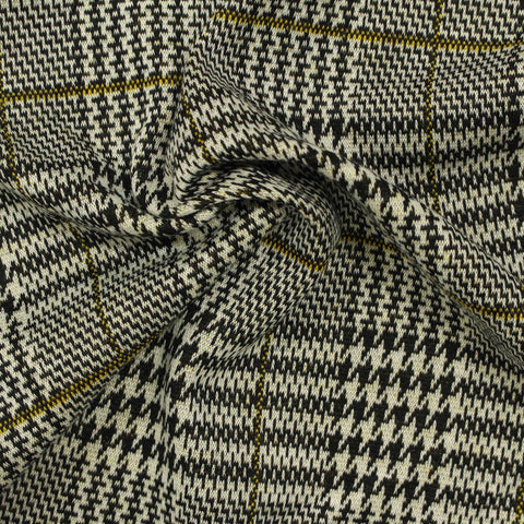 Black Houndstooth Jacquard, Polyester, 275 gsm