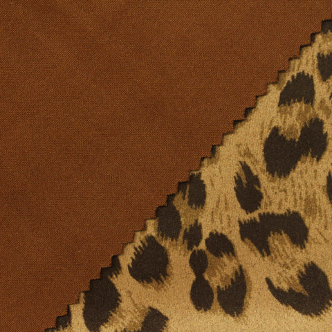 Brown Leopard Faux Suede, Polyester