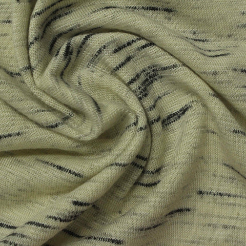 Slub Polyester Viscose Jersey Knit Fabric, 180 gsm, 168 cm — Khaki