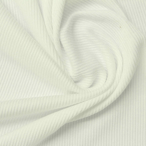 White Ribbed Rib Knit, Viscose