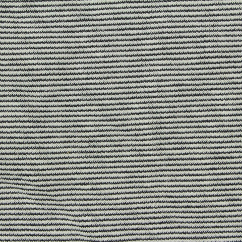 Black Horizontal-Stripe Knit, Cotton-Poly, 285 gsm