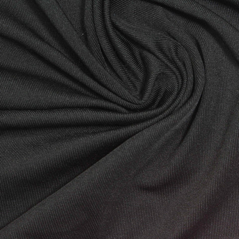 Polyester Stretch Jersey Knit Fabric, 180 gsm, 180 cm — Black, ref EF-252096