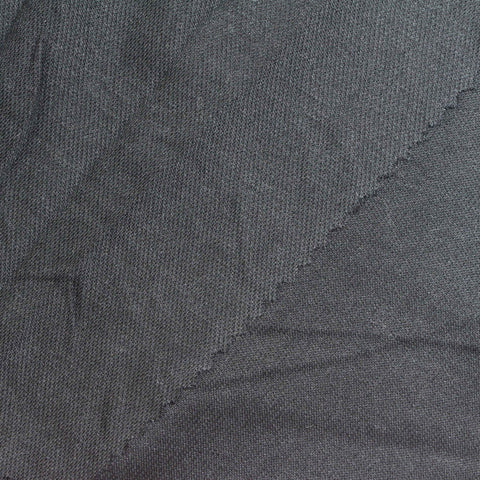 Dark Grey Marl Interlock Knit, Cotton-Poly, 155 gsm
