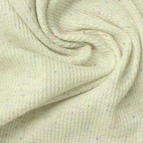 Polyester Cotton Stretch Waffle Knit Fabric, 190 gsm, 180 cm — Yellow