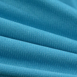 Teal Herringbone Jersey Knit, Polyester — photo 2
