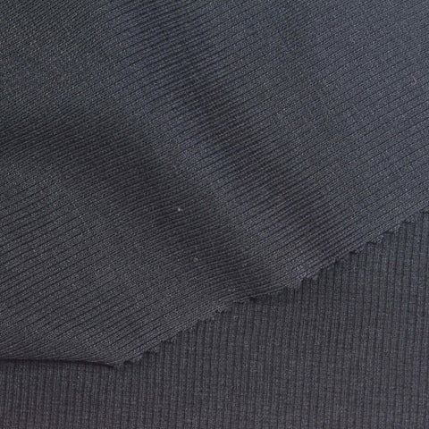 Black Rib Knit, Cotton-Poly