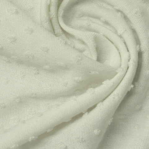 White Tone-on-Tone Dot Jacquard, Viscose-Poly