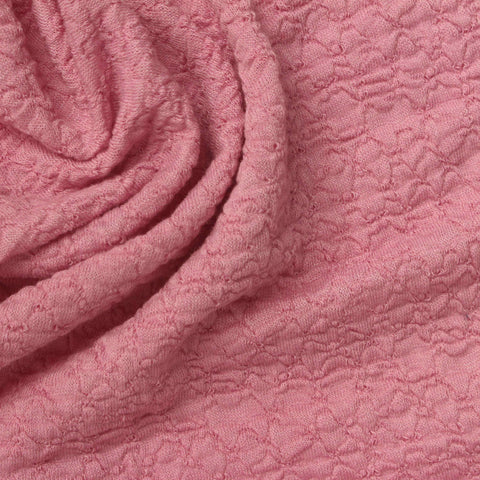 Pink Textured Jersey Knit, Poly-Cotton, 190 gsm