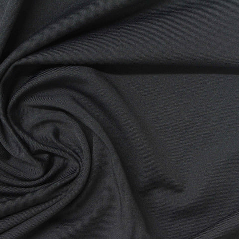 Polyester Stretch Jersey Knit Fabric, 180 gsm, 150 cm — Black