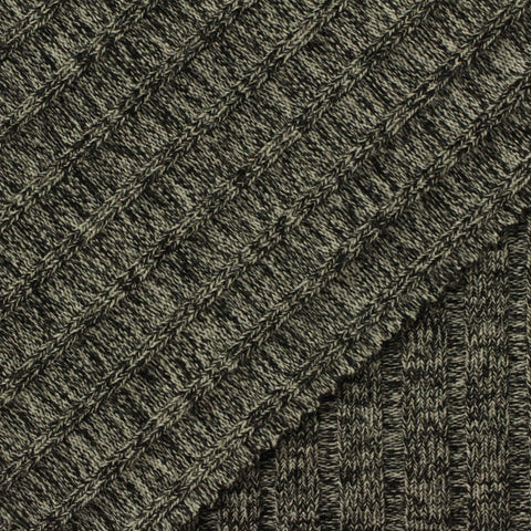 Light Grey Marl Rib Knit, Viscose-Poly, 320 gsm