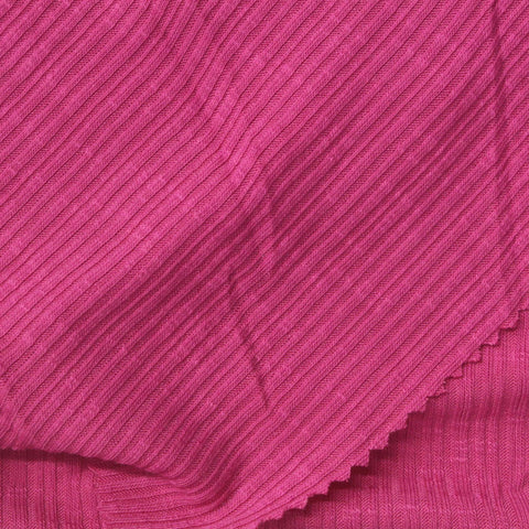 Fuchsia Ribbed Rib Knit, Poly-Viscose