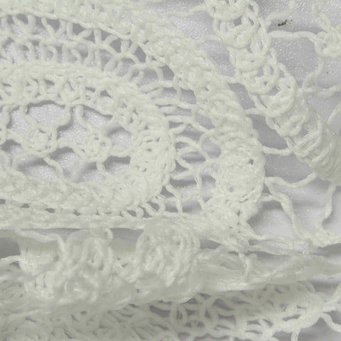 White Floral Knit, Polyester, 120 cm