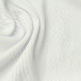 Cotton Modal Stretch Rib Knit Fabric, 330 gsm, 150 cm — White — photo 2