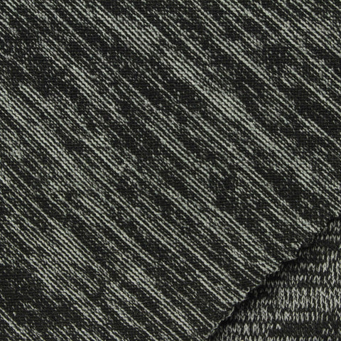 Black Marl Chunky Knit, Viscose-Poly, 307 gsm