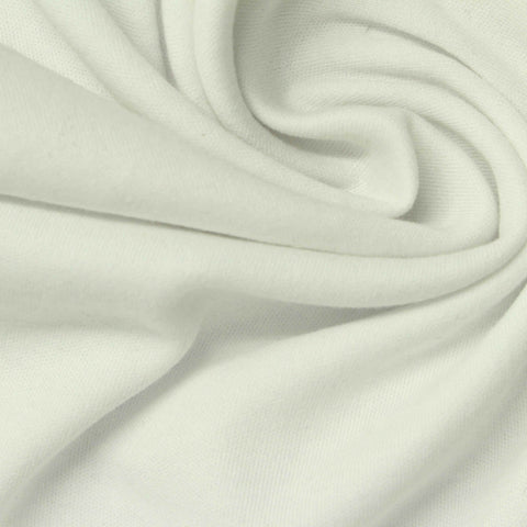 100% Cotton Interlock Knit Fabric, 204 gsm, 180 cm — White