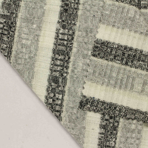 Black Marl Rib Knit, Viscose-Poly, 225 gsm