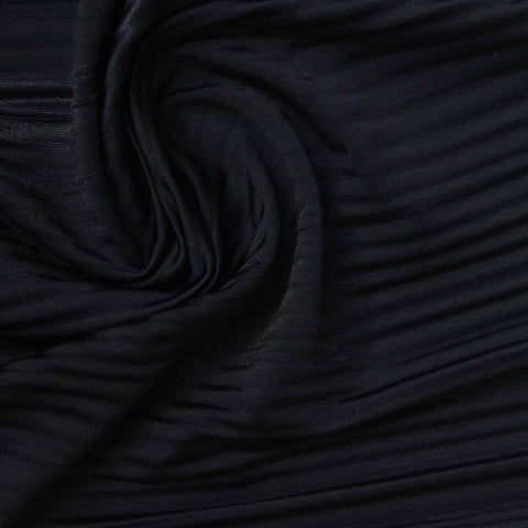 Polyester Stretch Crepe Fabric, 190 gsm, 160 cm — Black, ref EF-261014