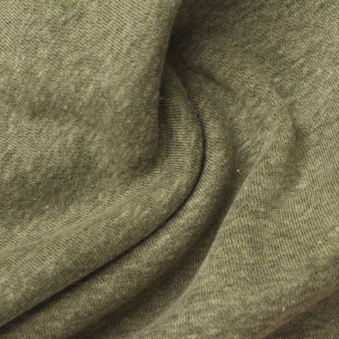 Heathered Green Marl French Terry, Cotton-Poly