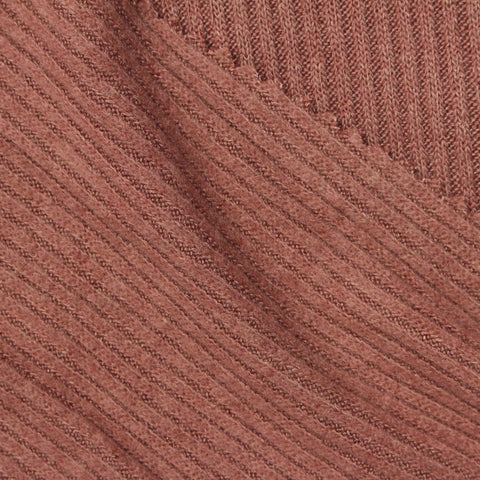 Dusty Rose Brushed Rib Knit, Viscose-Poly
