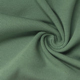 Brushed Viscose Stretch Rib Knit Fabric, 260 gsm, 154 cm — Green — photo 2