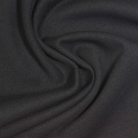Cotton Polyester French Terry Fabric, 300 gsm, 185 cm — Black, ref EF-274252