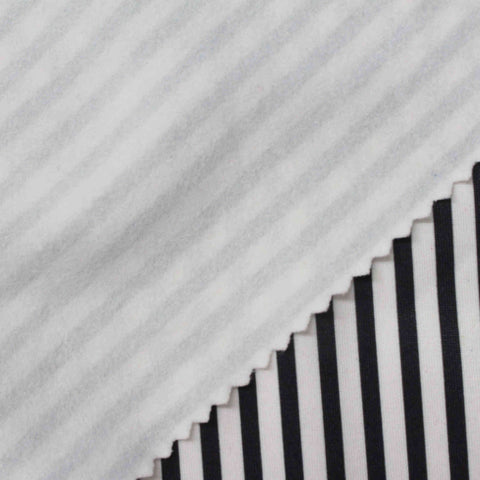 Black Vertical-Stripe Knit, Polyester, 196 gsm