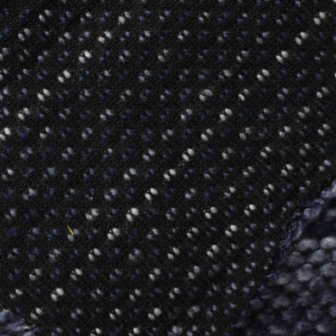 Dark Blue Horizontal-Stripe Chunky Knit, Polyester, 345 gsm